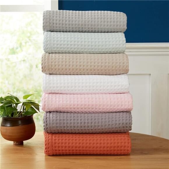 100% Cotton Waffle Weave Bed Blanket | Soft, Breathable, and Lightweight Blanket - Picture 7 of 8